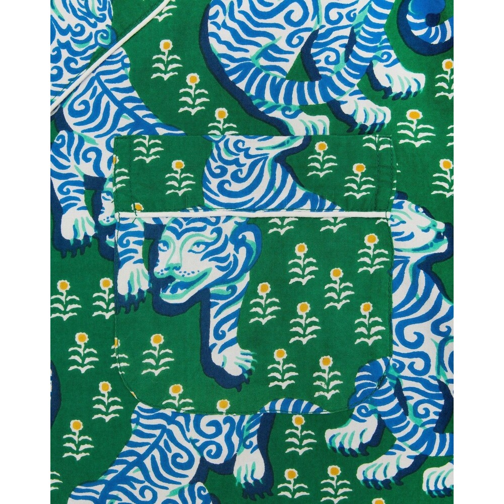 Printfresh Long PJ Set in Tiger Queen Green Blue Medium M NEW - Picture 2 of 12
